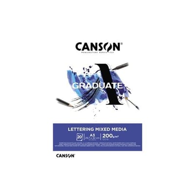 Bloco Canson Graduate Lettering Mixed A3 200gr 20F