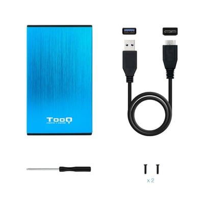 Caixa externa TooQ TooQ TQE-2527BL Caixa para Discos Rígidos Caixa de disco rígido, Azul 2.5"