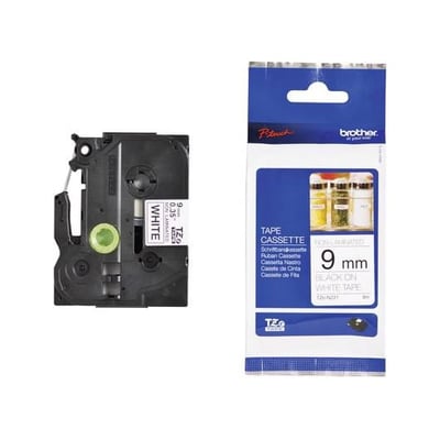 Fita Original Brother TZeN221 Branco/Preto 9mm