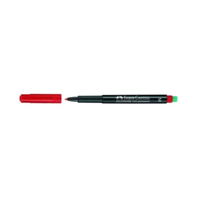 Marcador Faber-Castell Acetato Fino Rojo Cx10