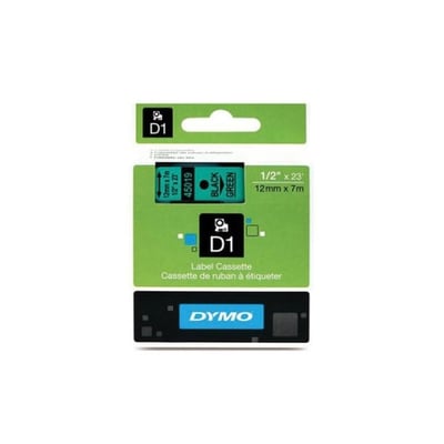 Fita Dymo D1 45019 12mmx7m Preto/Verde