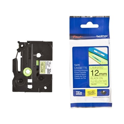 Fita Grav Orig. Brother 12mmx8mts Ama. Fluor/Preto