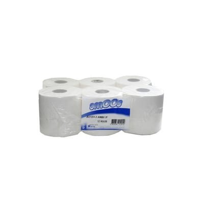 Papel Higiénico Jumbo Amoos 2Fls 180mt - Pack12