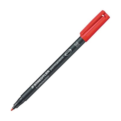 Marcador Staedtler Perm. Lumocolor M Rojo 10un