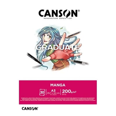 Bloco Canson Graduate Manga A3 200gr 30Fls