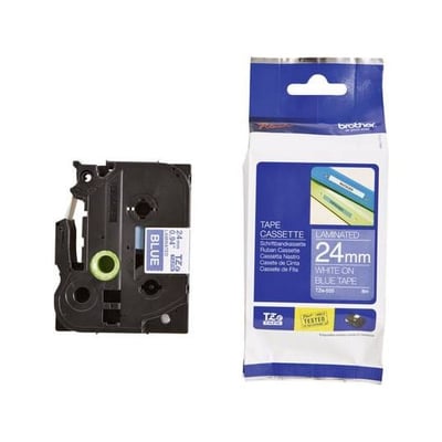 Fita Original Brother TZE555 Branco/Azul 24mm