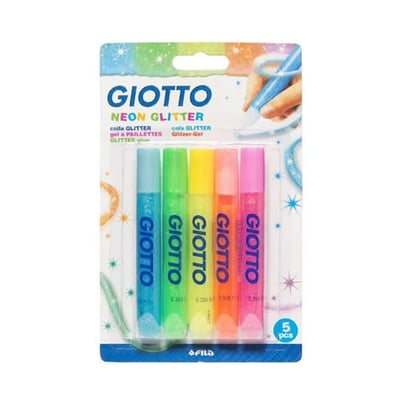 Marcador Giotto Glitter Glue Neon - 5x10,5ml