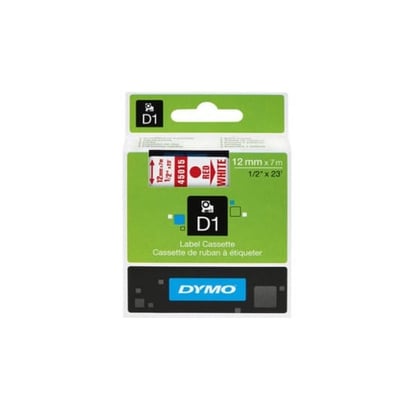 Fita Dymo D1 45015 12mmx7m Vermelho/Branco