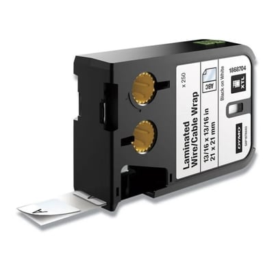 Fita Dymo Cable Wrap Preto/Branco 21mm x 21mm