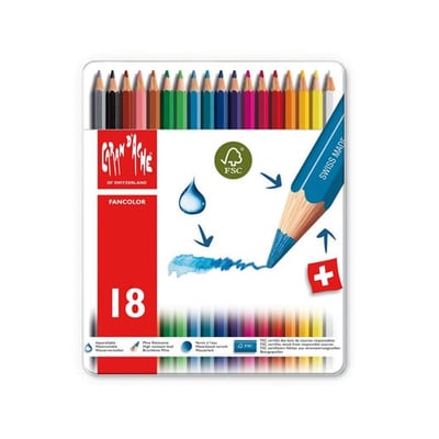 Lápices de Color Acuarelables Caran D Ache Fancolor 18u