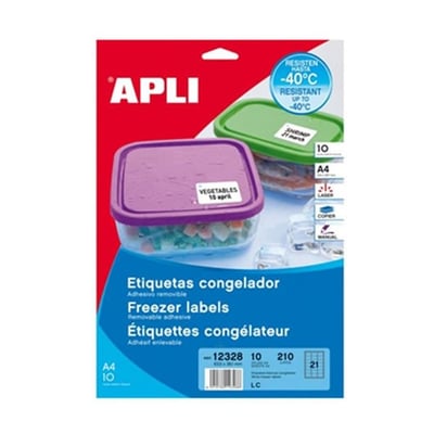 Etiquetas Congelación 63,5x38,1mm 10fls A5 - 210un