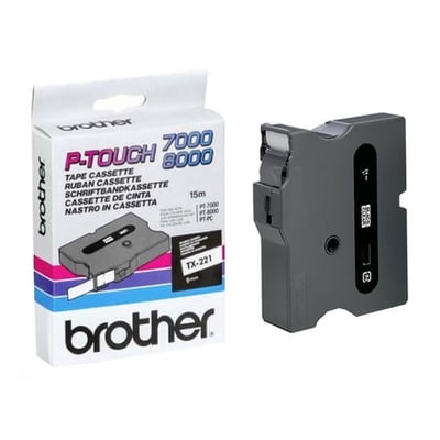 Fita Grav. Orig. Brother 9mmx15mts Branco/Preto