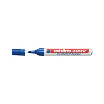 Marcador Grueso Edding 3000 Azul Cx 10un