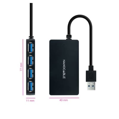 Hub USB Nanocable 10.16.4403 USB 3.2 Gen 1 (3.1 Gen 1) Type-A