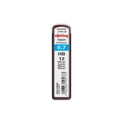 Minas Rotring 0,7 HB Tubo c/12 Minas - 1un