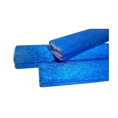 Papel Crepé 50x150cm Rollo Azul Metalizado
