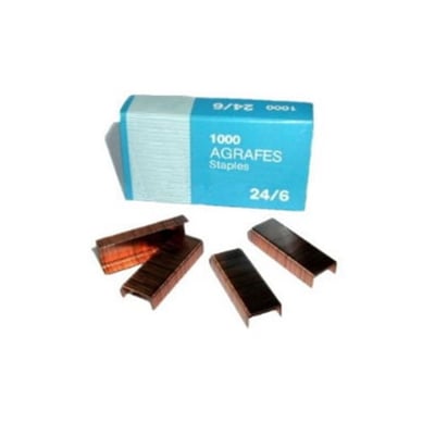 Grapas 24/6 Cobreadas Caja c/1000un