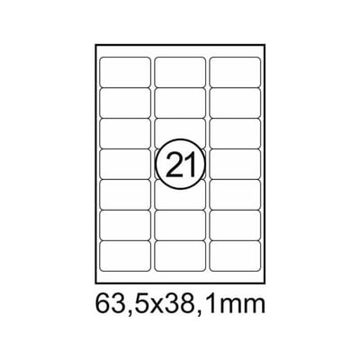 Etiquetas 63,5x38,1mm 100Hojas A4 - 2100 etiquetas