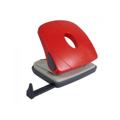 Furador Metalico Vermelho c/ Regua 25 Folhas
