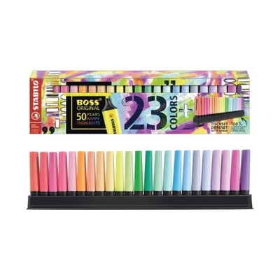 Pack Marcador Stabilo Boss Fluorescente - 23 Cores