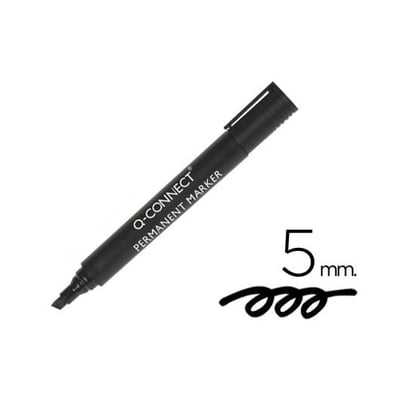 Marcador Permanente Biselado 5mm Negro - 10un