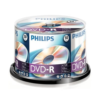 DVD-R Philips 4.7GB 16x Cakebox Pack 50