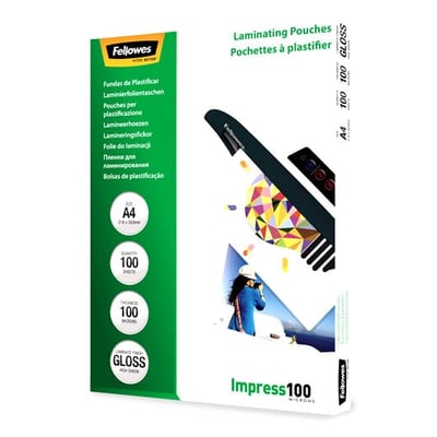 Bolsas de Plastificar Fellowes Brilho A4 100m 100u