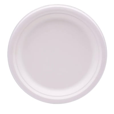 Pratos de Cana de Açúcar Cor Natural Ø18cm - 50un
