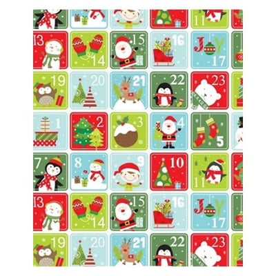 Papel Embrulho Natal Advent 70cmx100mts 25 folhas