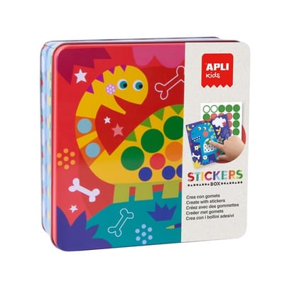 Jogo Didático Autocolantes Dino - Box Metal