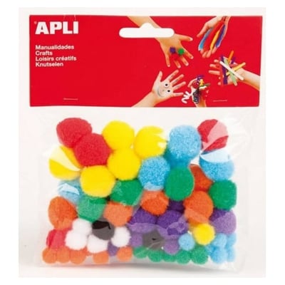 Pompones Apli Colores Variados 78un