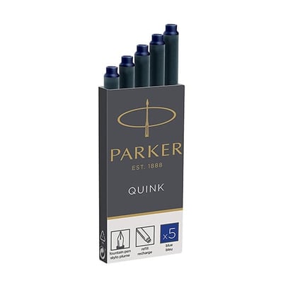 Recarga de Tinta Permanente Parker Quink Azul - 5un