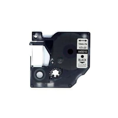 Fita Gravação Compatível Dymo 12mmx7m Preto/Transp.
