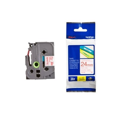 Fita Original Brother TZe252 Vermelho/Branco 24mm