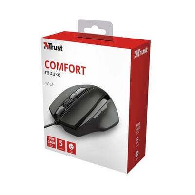 Rato Trust Voca USB Type-A Ótico 2400 DPI — Mão Direita
