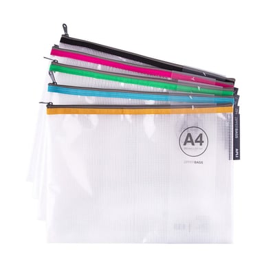 Bolsa Organizadora Apli A4 Transparente com Fecho de Correr - 1un